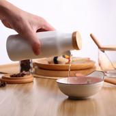 Dozator de 400 ml pentru ceramică, ulei de măsline/sos de soia/oțet, dozator de condimente lichide pentru gătit în bucătărie