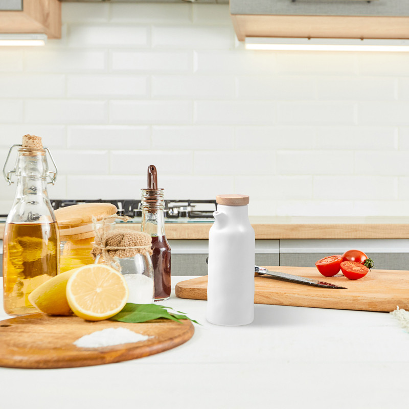 Dozator de 400 ml pentru ceramică, ulei de măsline/sos de soia/oțet, dozator de condimente lichide pentru gătit în bucătărie