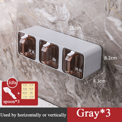 Suport pentru condimente pentru montare pe perete Saliera de bucătărie Suport pentru condimente Cutie pentru condimente pentru depozitare fără pumni Accesorii pentru bucătărie Cutii pentru condimente