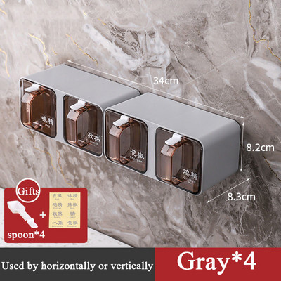 Suport pentru condimente pentru montare pe perete Saliera de bucătărie Suport pentru condimente Cutie pentru condimente pentru depozitare fără pumni Accesorii pentru bucătărie Cutii pentru condimente