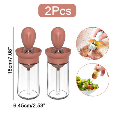 Konyhai szilikon olajos palack ecsettel olajadagoló Sütési grill grill olajkefe kültéri kemping grillező főzőeszközhöz