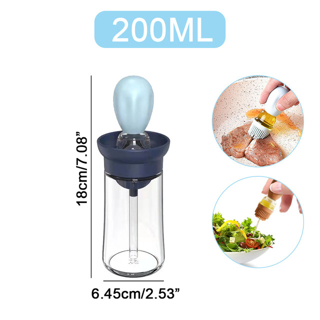 Konyhai szilikon olajos palack ecsettel olajadagoló Sütési grill grill olajkefe kültéri kemping grillező főzőeszközhöz