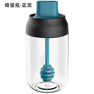 YOMDID Sticla de condimente creative Sare Piper Ulei Borcan de depozitare pentru condimente Recipient pentru condimente cu lingura/perie/baton de miere