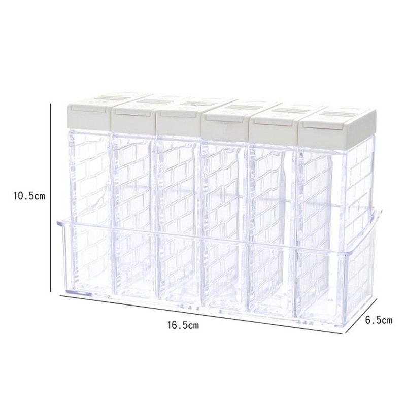 6 buc. Sticle moderne de condimente pentru piagă din plastic, borcan pentru condimente pentru grătar, condimente, piper, sare, accesorii de depozitare pentru bucătărie transparentă