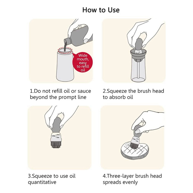 2 tankolópalack grillkefével-olaj tárolóval és tankoló tartály és konyhai grill