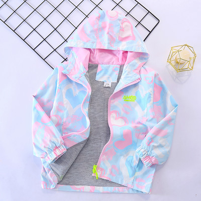 Geaca colorata pentru copii cu gluga pentru fete