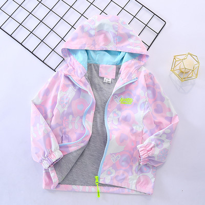 Geaca colorata pentru copii cu gluga pentru fete