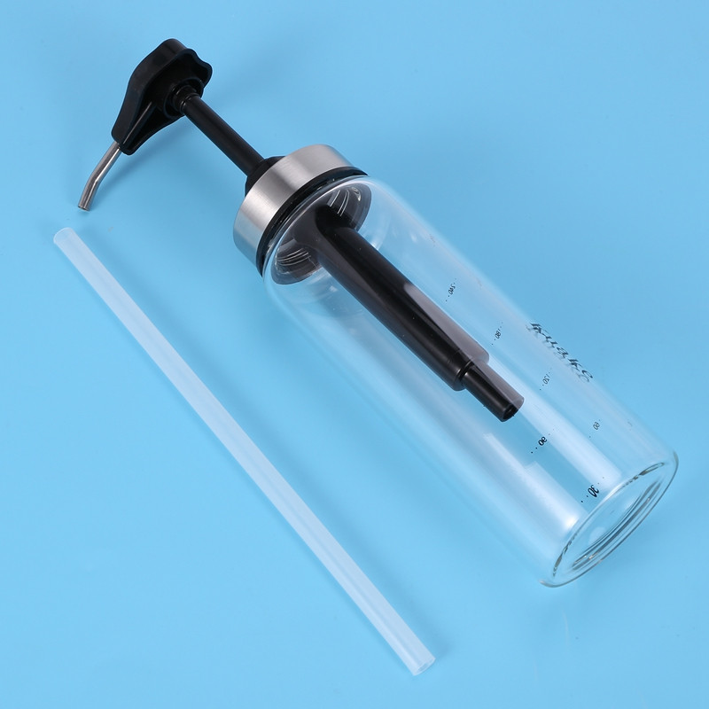 Dozator cu pompa de sos cu sticla de sticla Dispenser de condimente de bucatarie rezistent la scurgeri pentru miere, ketchup, mustar, maia