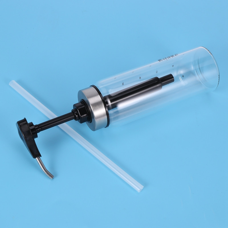 Dozator cu pompa de sos cu sticla de sticla Dispenser de condimente de bucatarie rezistent la scurgeri pentru miere, ketchup, mustar, maia