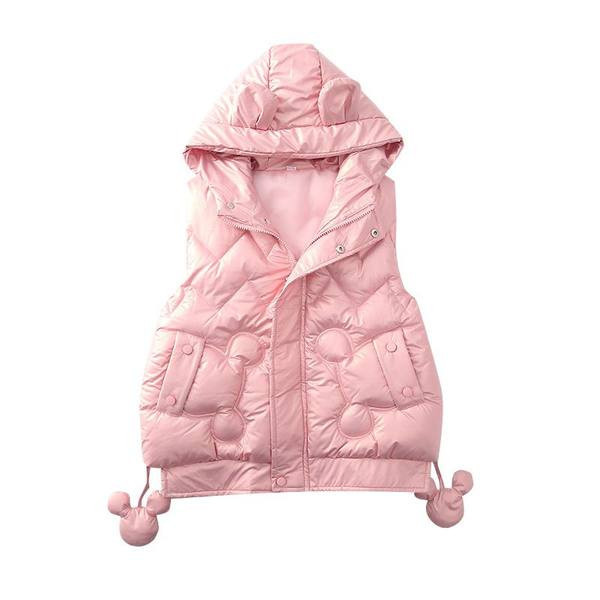 Vaikiška liemenė mergaitėms su gobtuvu ir kišene