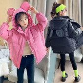 Geaca de iarna pentru copii cu element 3D si gluga pentru fete
