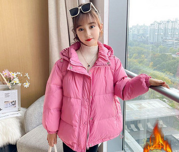 Geaca de iarna pentru copii cu element 3D si gluga pentru fete