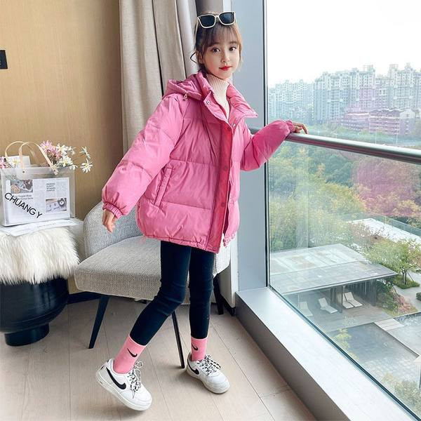 Geaca de iarna pentru copii cu element 3D si gluga pentru fete