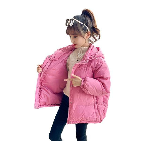 Geaca de iarna pentru copii cu element 3D si gluga pentru fete