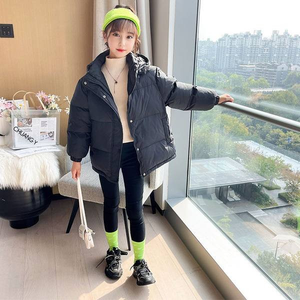 Geaca de iarna pentru copii cu element 3D si gluga pentru fete