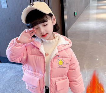 Geaca casual pentru copii cu gluga pentru fete - culoare roz si alb