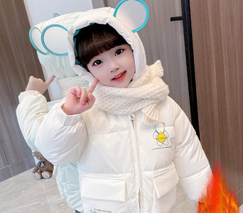 Geaca casual pentru copii cu gluga pentru fete - culoare roz si alb