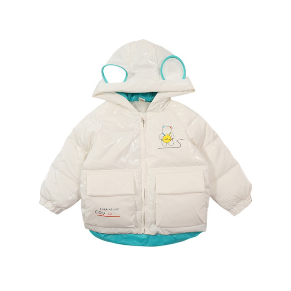 Geaca casual pentru copii cu gluga pentru fete - culoare roz si alb