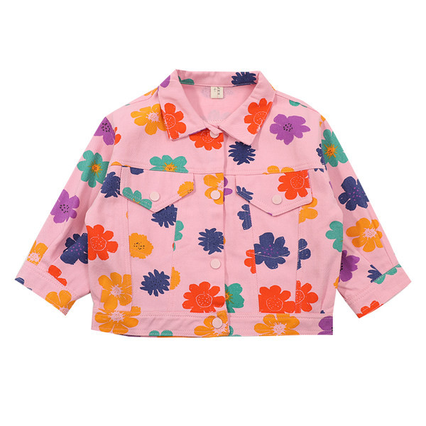 Jachetă casual cu imprimeu floral pentru fete