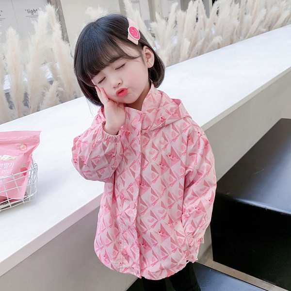 Geaca colorata pentru copii cu gluga pentru fete
