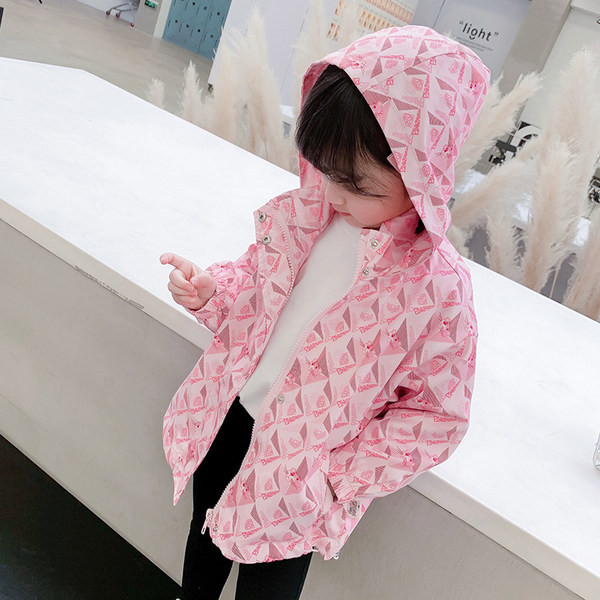 Geaca colorata pentru copii cu gluga pentru fete