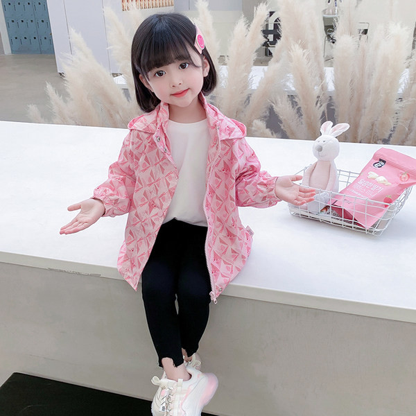 Geaca colorata pentru copii cu gluga pentru fete