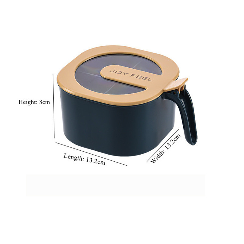 4 az 1-ben műanyag fűszeres doboz Kanál Fűszertartó Több rekeszes Fűszeres tégelyek Fazekak Konyhai Kiegészítők Fűszertároló dobozok