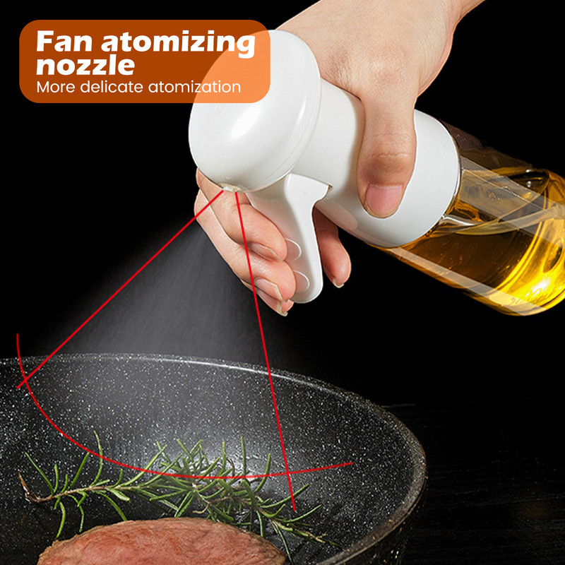 Pulverizator de ulei din plastic alimentar 200 ml dozator de ulei de gătit Sticla de pulverizare a uleiului anti-scurgere pentru gătit ulei de copt oțet apă