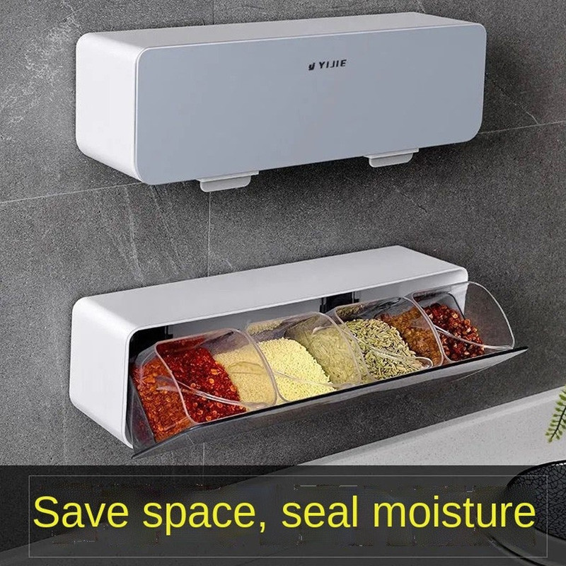 Kuhinjska kutija za začine Kutija za začine Zidni stalak za sol i papar Stalak za začine s više rešetki Staklenka za začine Kombinacija šećera MSG Organizator za pohranu