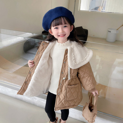 Ležerna jakna za djevojčice s vezicama u struku i gumbima