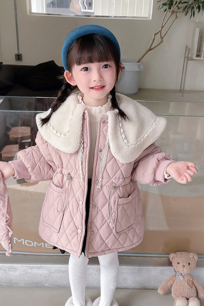 Ležerna jakna za djevojčice s vezicama u struku i gumbima