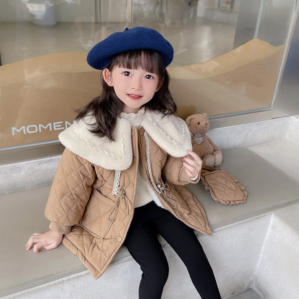 Ležerna jakna za djevojčice s vezicama u struku i gumbima