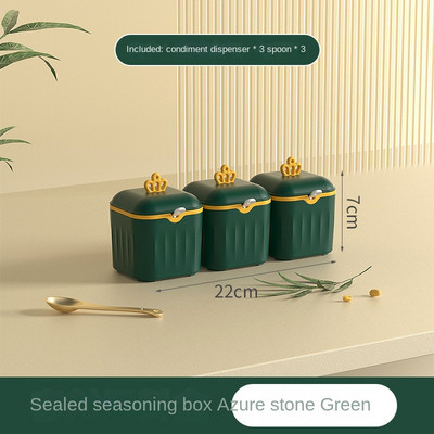 Cutie de condimente multi-grilă cu lingură Sare Glutamat monosodic Piper Set combinat de condimente de uz casnic Accesorii de bucătărie