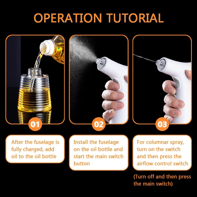 Konyhai elektromos olaj spray palack adagoló USB töltés két spray modellek szójaszósz tégely ecet tároló palack főzéshez