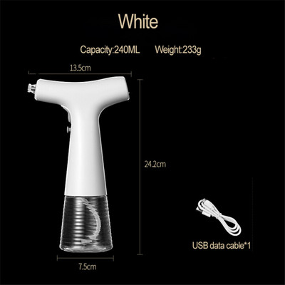 Dozator electric de sticlă cu pulverizare pentru ulei de măsline, cu încărcare prin USB, borcan creativ pentru sos de soia, sticlă de depozitare cu oțet pentru grătar, pulverizator de ulei de bucătărie