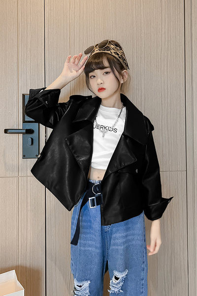 Novi model dječje jakne od umjetne kože za djevojčice