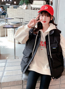 Stílusos mellény lányoknak cipzárral és zsebbel