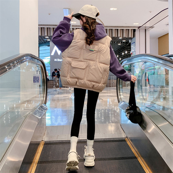 Stílusos mellény lányoknak cipzárral és zsebbel