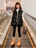 Alkalmi gyerekmellény zsebekkel lányoknak