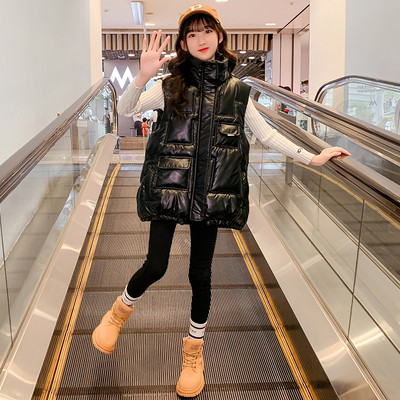 Alkalmi gyerekmellény zsebekkel lányoknak