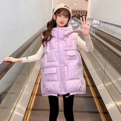 Alkalmi gyerekmellény zsebekkel lányoknak