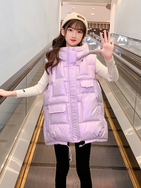 Alkalmi gyerekmellény zsebekkel lányoknak