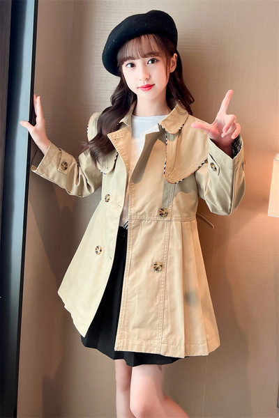 Novi model dječjeg kaputa sa pojasom za djevojčice