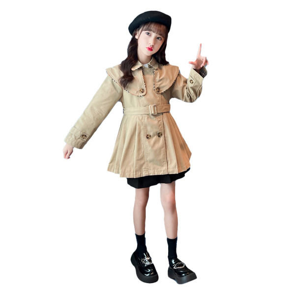 Novi model dječjeg kaputa sa pojasom za djevojčice