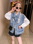 Vesta denim pentru copii - model lat