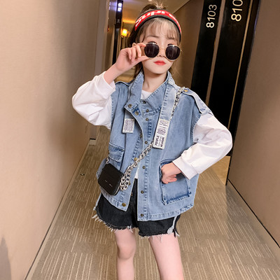 Vesta denim pentru copii - model lat