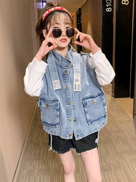 Vesta denim pentru copii - model lat