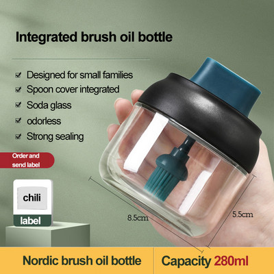 Kööginõud Aksessuaarid Oil Bursh Pudel Vürtside organiseerija ja hoiukonteiner Sool Pipar Maitseained Maitseained Purgikomplekt