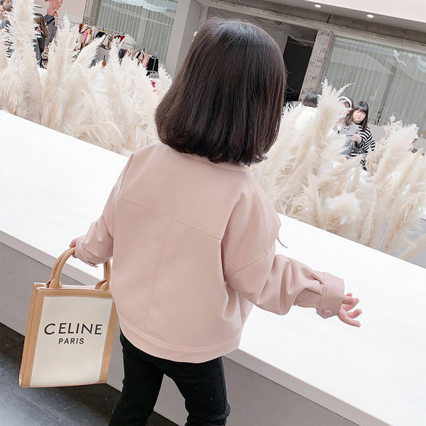 Rudeninė odinė striukė mergaitei