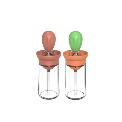 1/2/4 buc. Sticla de ulei de sticlă de copt pentru grătar, 180 ml, perie de rație de silicon, perie de ulei pentru grătar, pentru gătit, instrument de coacere, perie de ulei